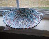 Unique Home Decor, Storage Organization, Eco-Friendly, Coiled Fabric Pottery Rope Bowl Housewares Basket Unique Housewarming Gift,  Multi
