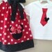 Minnie &  Mickey Mouse Brother and sister pillowcase dress/t-shirt with tie or Mickey bow applique