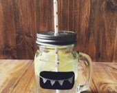 16oz Patriotic Straw Chalk Label and Handle Mason Jar Tumbler, cup, wedding gift, party, sun, travel cup