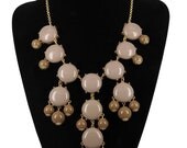 Bubble Necklace,Handmade Bib Necklace,Statement Neckalce gray necklace-brown gray