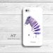 iPhone 4/ 4s 5 Case - Cell Phone Cover - Watercolor Painting Print - Purple Zebra - Natalia Turea Art