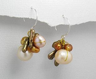 FREE SHIPPING - 925 Sterling Silver Beaded With: Fresh Water Pearls, Glass