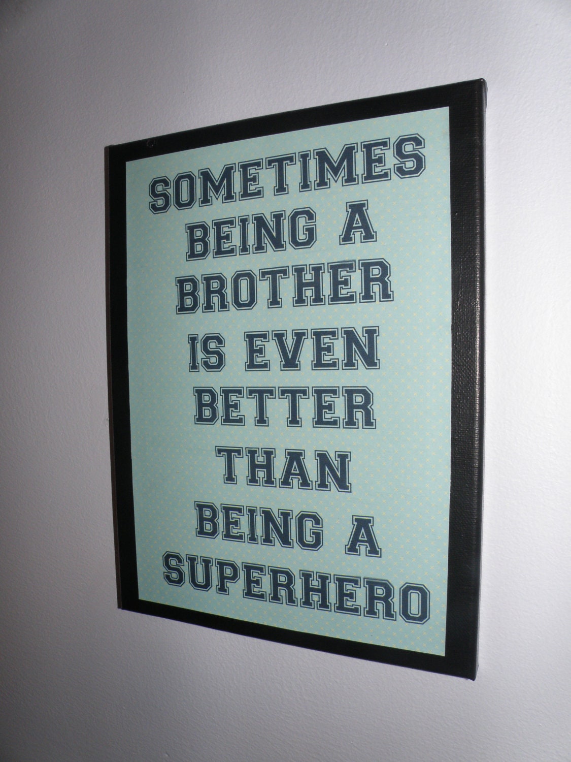 Boy room decoration, brother superhero sign, picture, wall hanging