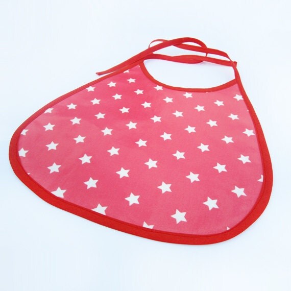 Pink Stared oilcloth bib Il_570xn
