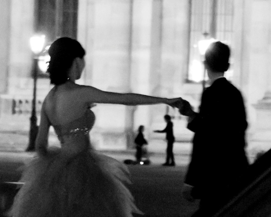 Paris Photography, Lovers at the Louvre, Lovers in Paris, Black and White French Wall Art - Romance - Home Decor - Print for Home Gallery