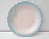 Vintage SHENANGO CHINA Small Plates Blue Scalloped Trim with Flower Design, Restaurant Dinnerware