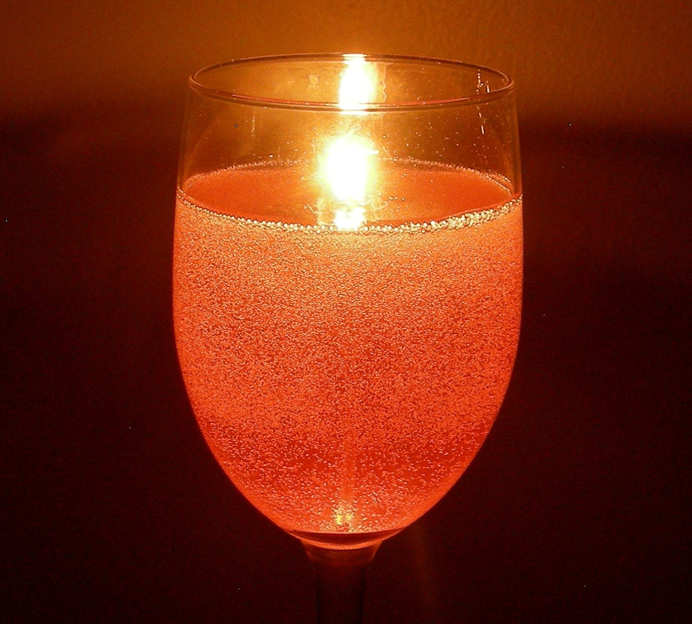 Gel Candle Wine Glass Sparkling Champagne by CreativeExpressionsz