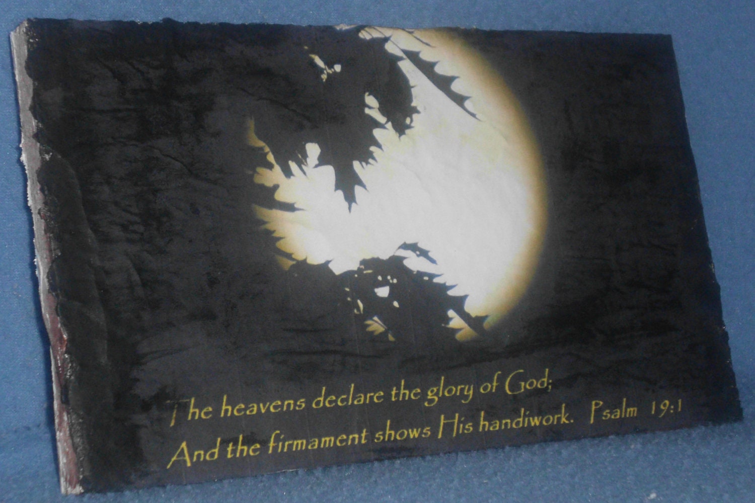 Dark Moon-Psalm 19:1-Recycled Wood-Wall Hanging-Wall Decor for home decor-shabby chic, antiqued, distressed houseware