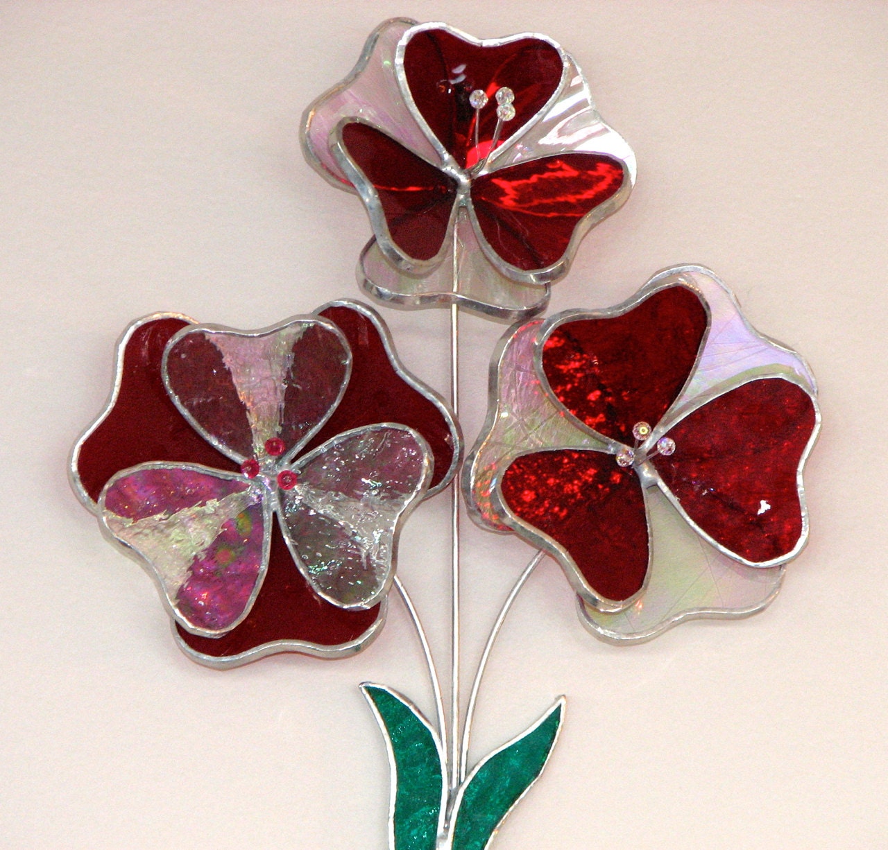 Wall Flower Ornament 3D Stained Glass by BayCreationsbyWendy