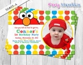 ELMO invitation, SESAME STREET invitation, Photo Invitation for Elmo Sesame Street birthday party