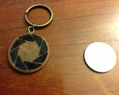 Aperture Logo Wood Burned Keychain