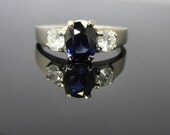 1.75 Carat Blue Ceylon Sapphire and Diamond Engagement Ring RGSA948