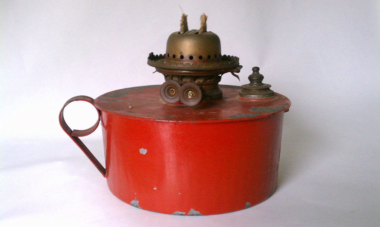 Antique Kerosene/Oil Lantern With a Double Wick Miller Burner Used as a Chicken Brooder or Egg Candler