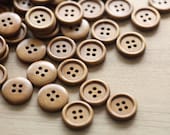 20 pcs of dark wooden buttons , 16mm - AbsolutSupplies