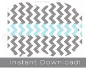 Printable pillow boxes INSTANT DOWNLOAD aqua blue and gray chevron party decor printables DIY favor box Il_170x135