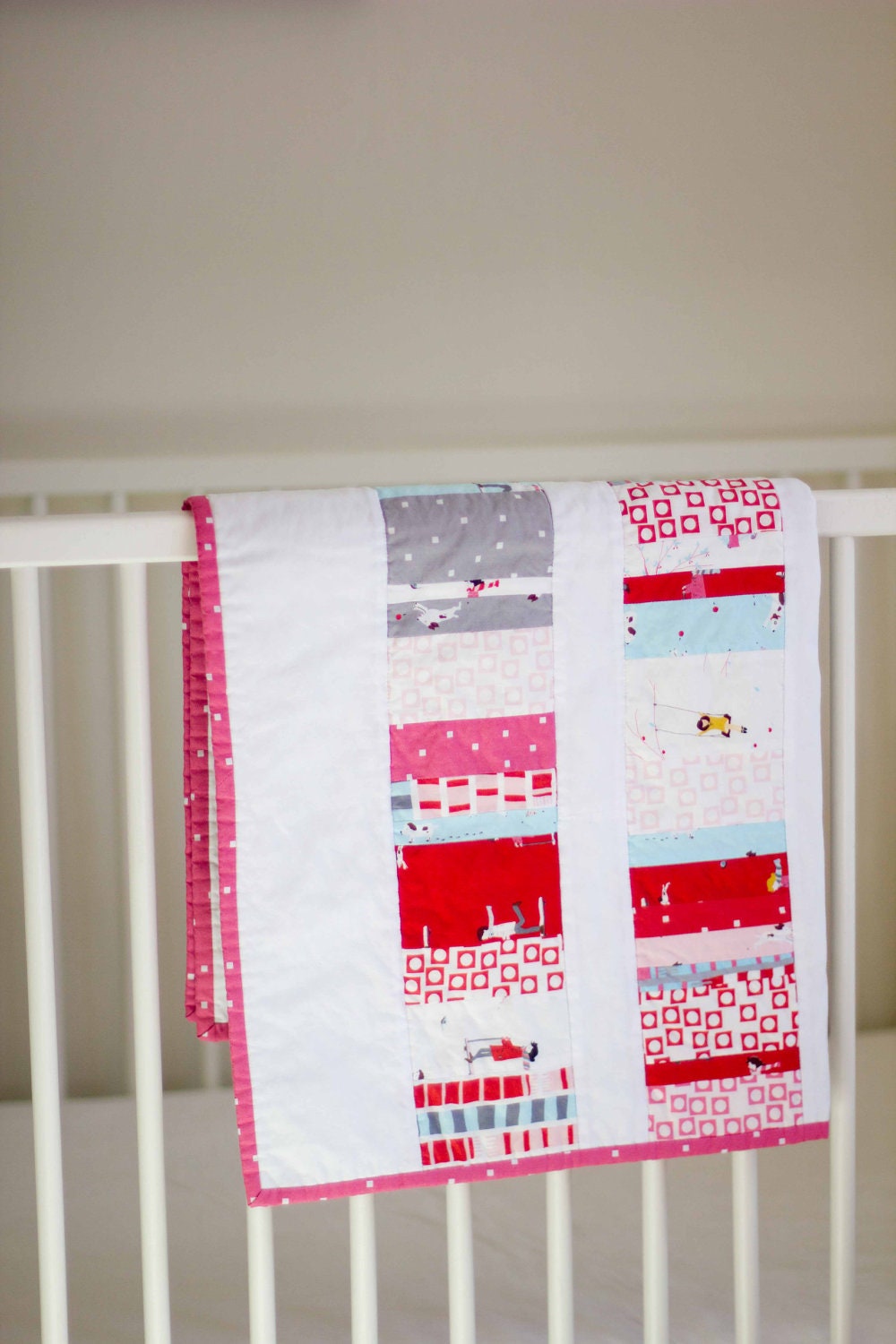 Modern Coin Stack Baby Girl Quilt - Shop Clearance Sale