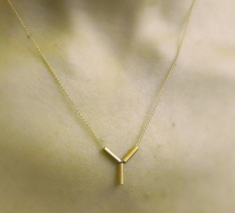 delicate gold filled necklace with tube structure pendant, simple necklace, gental, every day, bridal, bridesmaid, modern, minimalist, gift