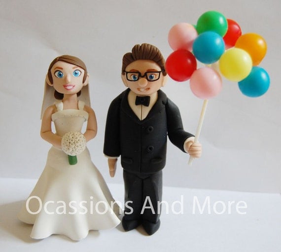 UP Carl and Ellie Balloons Wedding Cake Toppers
