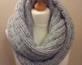 Mega Chunky Cloudy Grey Double Winter Scarf/Cowl