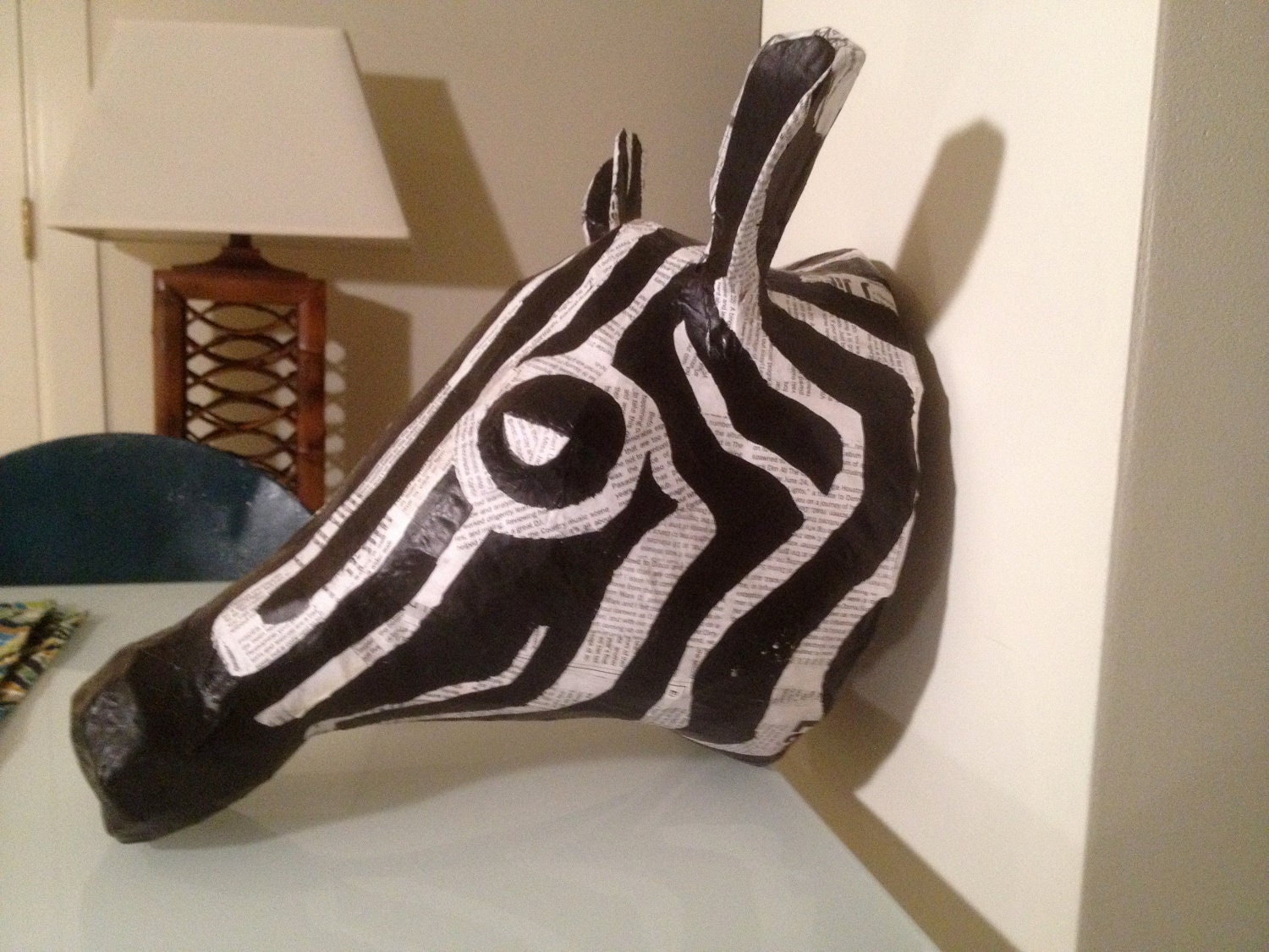 paper mache zebra
