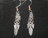 Arrow and Feather Earrings. Made With Recycled Chain. Native. Made With Upcycled Materials. Repurposed. Simple Everyday Earrings..