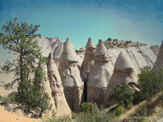 Landscape photography - southwestern art - geological art - spiritual nature art - Tent Rocks - New Mexico - rustic desert decor - 8x10