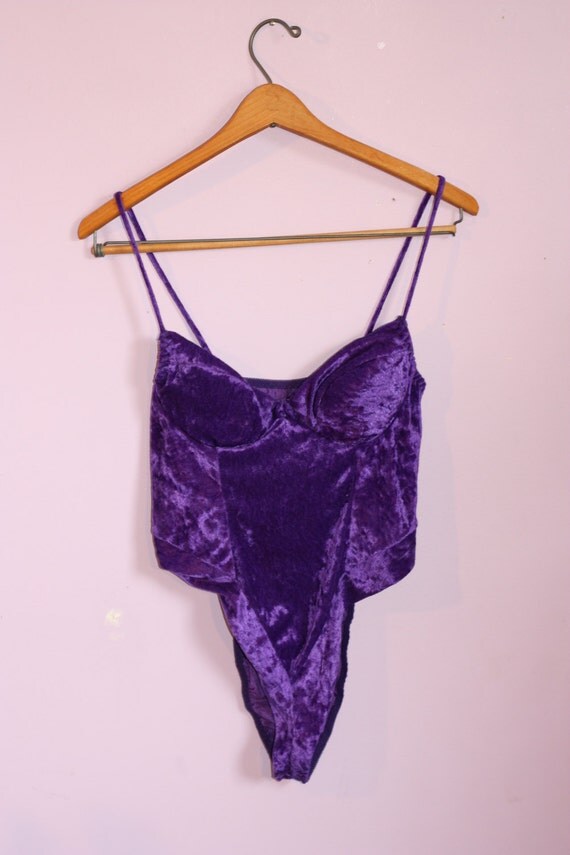 Items similar to 90s velvet leotard bustier high thigh cut medium on Etsy