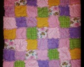 Amazing Rag Quilt for a baby girl. 28"x28" Fantastic materials.