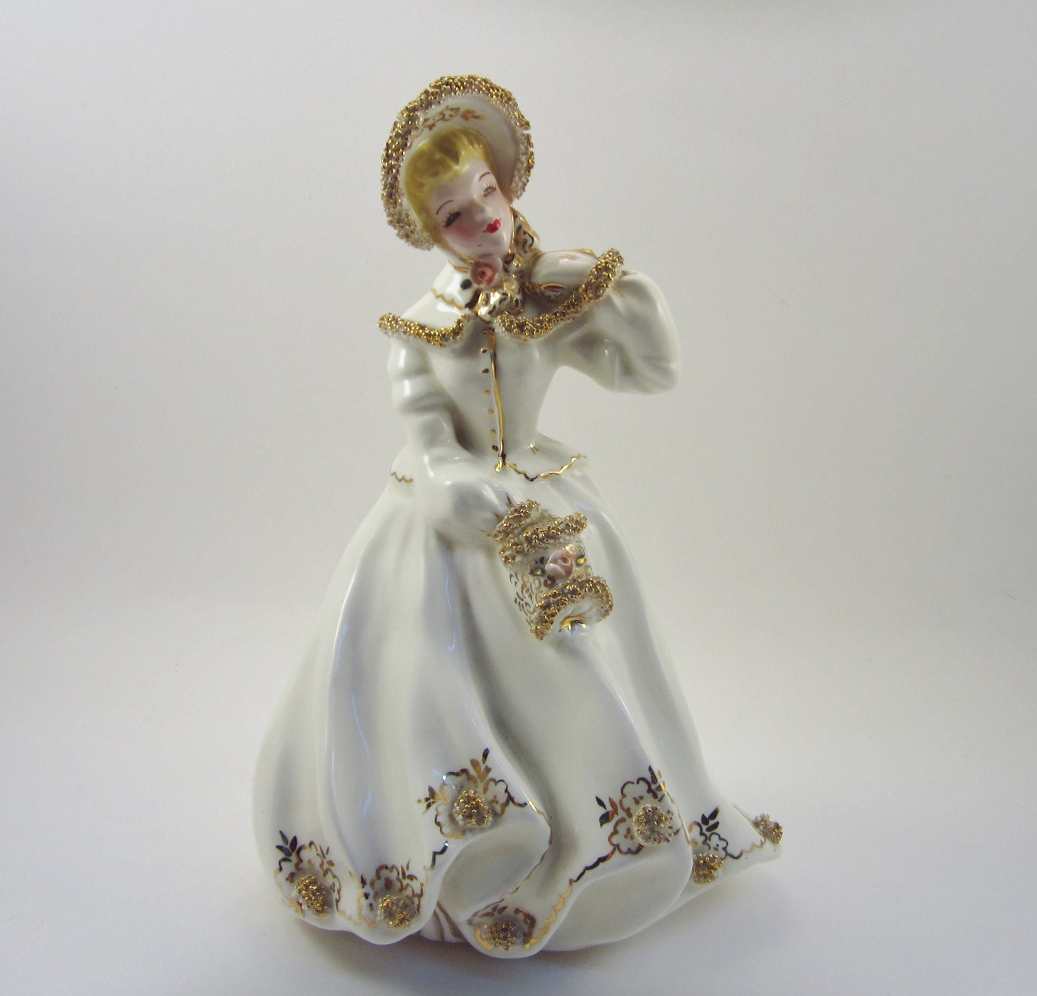 Vintage Clarissa by Florence Ceramics - Retro Christmas Winter Girl Figurine