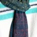 Screen Printed Jersey Scarf in Forest Green with Yellow Ochre and Dark Coral Rude Boy Print