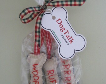 3 Dog Talk Bone Ornaments, Large Breeds READY TO SHIP