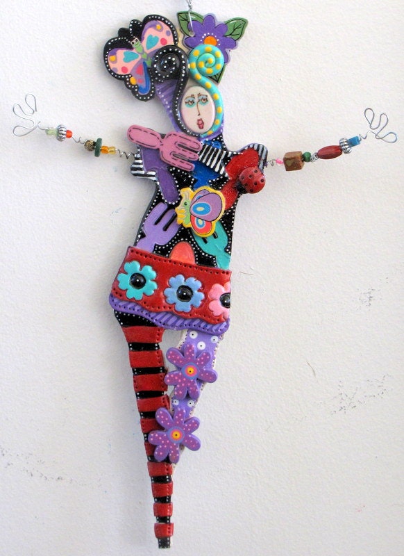 SALE   Peace In My Garden  WALL DANCERS Are Back Feel Good Art Doll