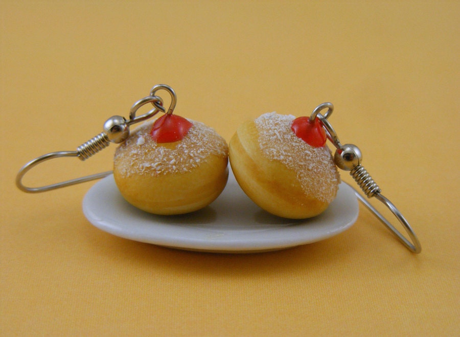Hanukkah Jelly Donut Earrings