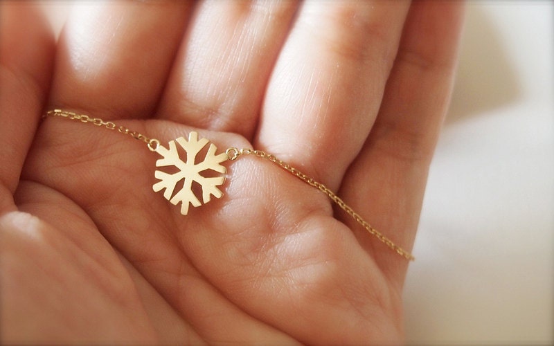Snow Petals -- Everyday Classics, Christmas Delights, Stocking Stuffers, Silver Necklace, Snowflakes