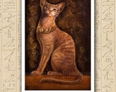 Egyptian Cat Goddess Bast - Art Print on paper - 8x12inches (20x30cm) - fine art giclee reproduction