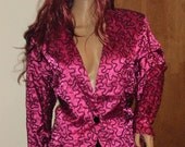 Avon Fashions Women's Cocktail Blazer / Jacket Vintage 1980's Fuchsia L-X-Large