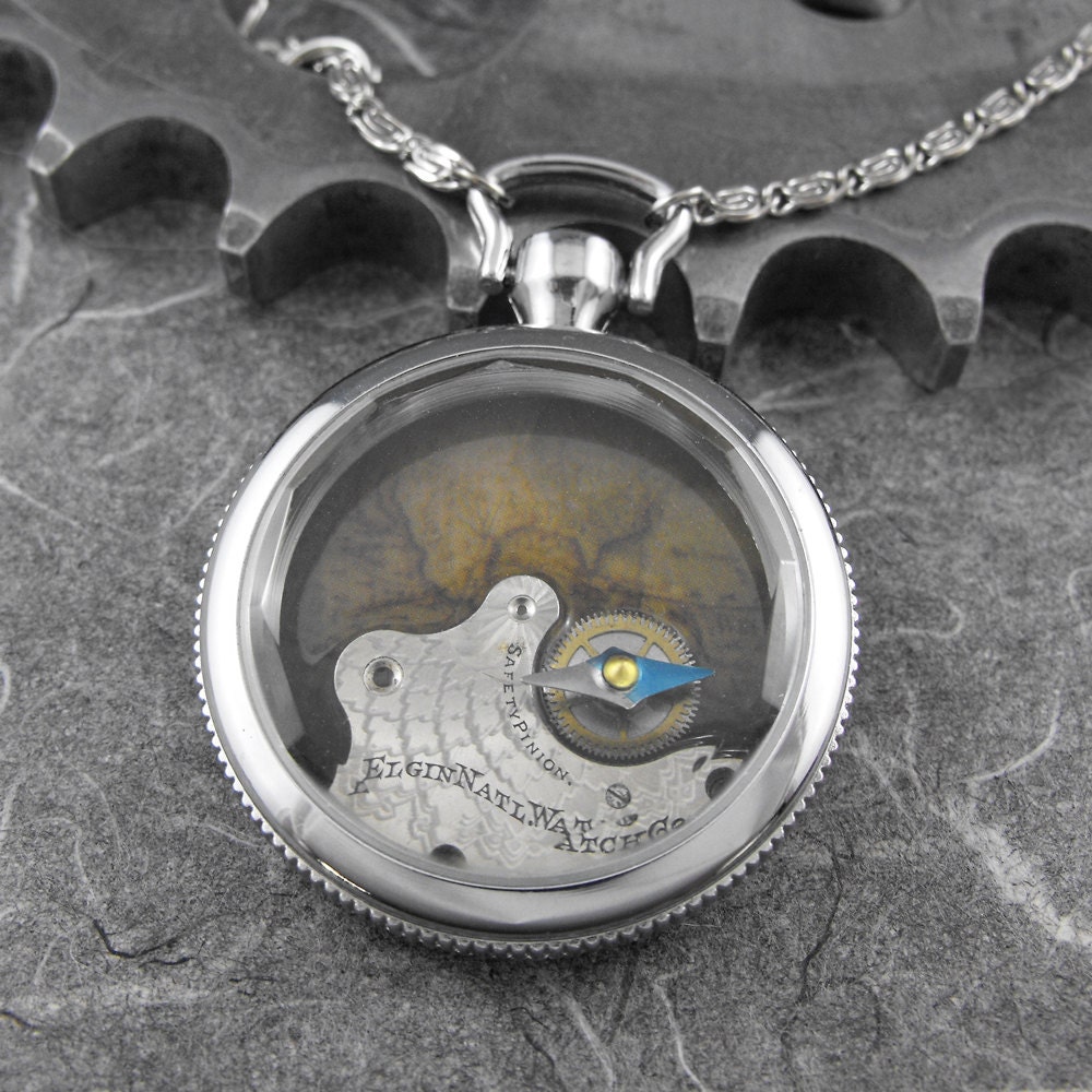 Steampunk Pocket Watch Compass Necklace  - Old World Explorer by COGnitive Creations