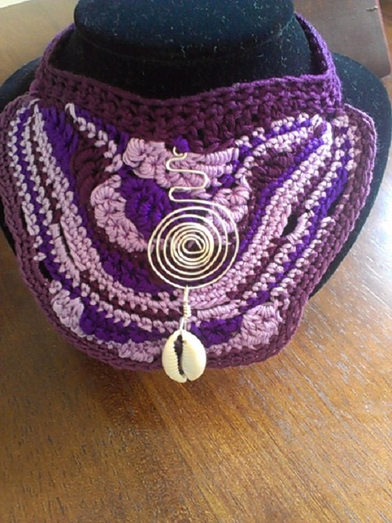 Freeform Crocheted Choker- Royal