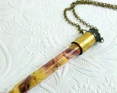 Bullet Casing Rose Necklace, Glass Vial and Bullet Shell Necklace, Pink Rose Petal Vial Necklace, Bullet and Roses Necklace, Vial Jewelry