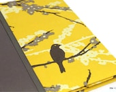 iPad Case, IPad Cover, Hardcover iPad Case  Stand iPad 1, iPad 2, iPad 3 - Joel Dewberry Sparrows Vintage Yellow, Magnet Close
