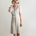 1970s Knit Dress - Vintage Sweater Dress in Oatmeal Grey and Colorful Fleck - Small Medium