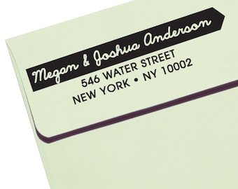 CUSTOM ADDRESS STAMP  - new - Eco Friendly & self inking, for wedding, housewarming, etsy labels, return address stamp "Name 63"
