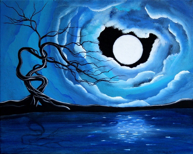 Tree Art Print - landscape original art by ANGIECLEMENTINE 8 x 10 professional print - ready to frame