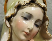 Vintage Virgin Mother Figure, Made in Italy, Italian Virgin Mary Mother of God, Catholic symbol