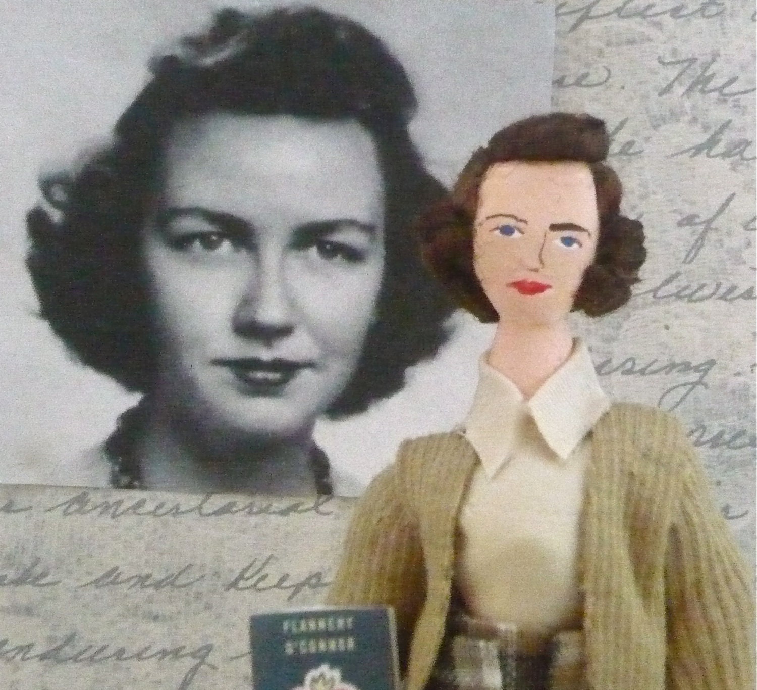 Flannery O' Conner Doll Miniature Literary Art Collectible Author