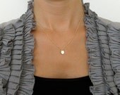 Little Gold Circle Necklace / Tiny Gold Disc Necklace / Small Delicate Necklace In Gold Or Sterling Silver