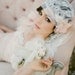 Pastel Blush Juliet Bridal Cap Chantilly Lace Silk Veil 740