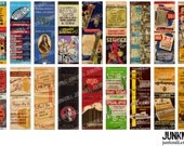 MATCHBOOK MICROSLIDES - Digital Printable Collage Sheet - Antique Matchbook Covers, Travel Souvenirs & Advertising, Instant Download