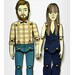 SET OF TWO personalized paper dolls