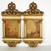 vintage Hollywood Regency Venice Syroco lithograph plaques - set of 2